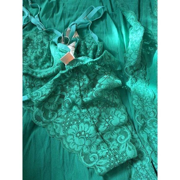 NWT WE ARE HAH Sz S BUST OUT SLIP SET MAXI SLIP & PANTY SET EMERALD - Picture 12 of 12